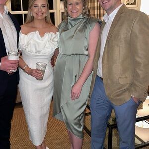 Satin Midi Dress in Sage Green